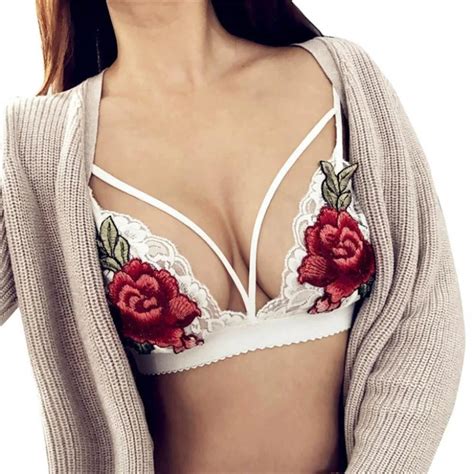 Summer New Fashion Sexy Lace Sheer Floral Lingeire Elastic Bandage Bra