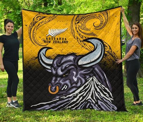 Aio Pride New Zealand Maori Premium Quilt Taranaki Bull Aio Pride