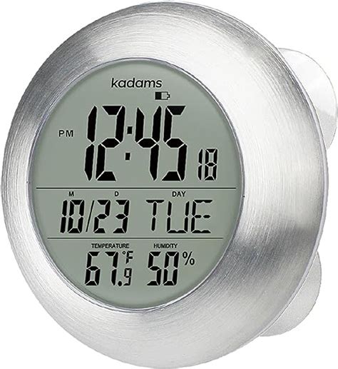 Kadams Bathroom Shower Digital Wall Clock Large Lcd Screen