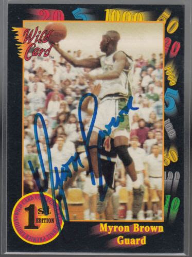 Myron Brown 1991 92 Wild Card 104 Slippery Rock Timberwolves Signed