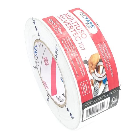 Fita Silver Tape Multiuso Sivertec 707 Pu 48mm X 50m Branca TecTape