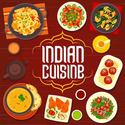 Premium Vector Indian Cuisine Menu Cover Dishes Of Spice Food