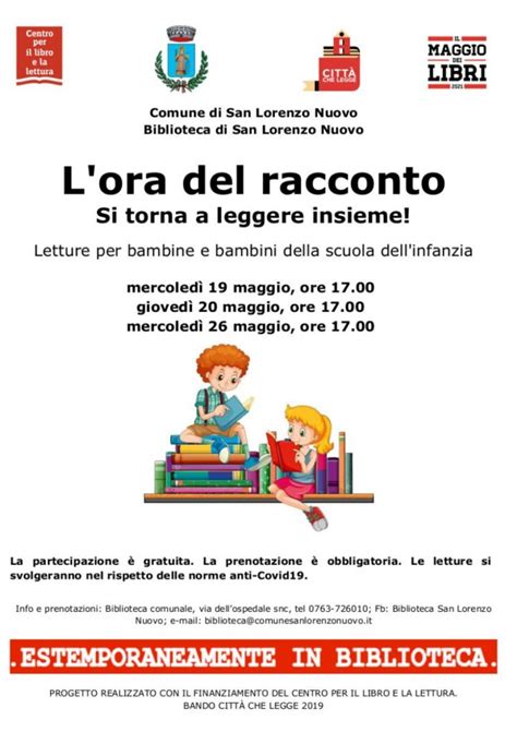 San Lorenzo Nuovo Tornano Le Letture Per Bambini In Biblioteca