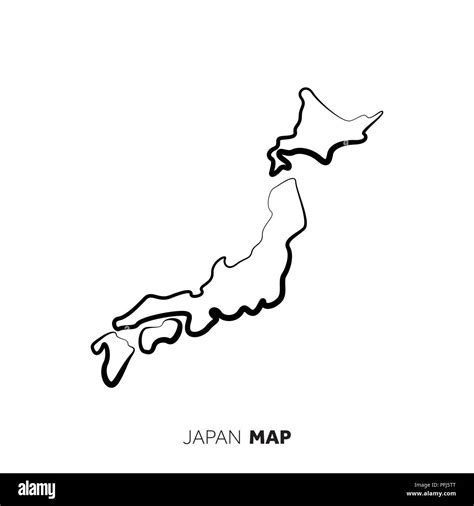 Premium Vector | Japan map outline on white background. - Japan Map ...