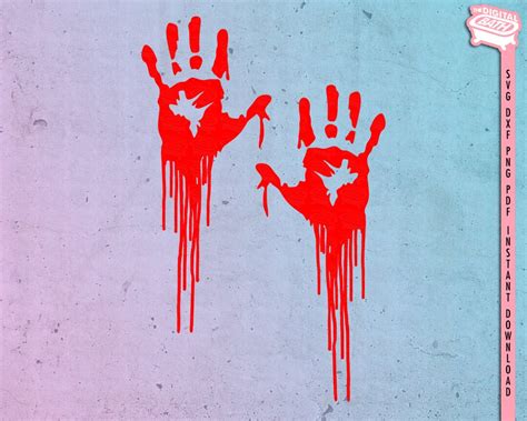 Handprint Blood Svg Halloween Svg Blood Splatter Bloody Handprint