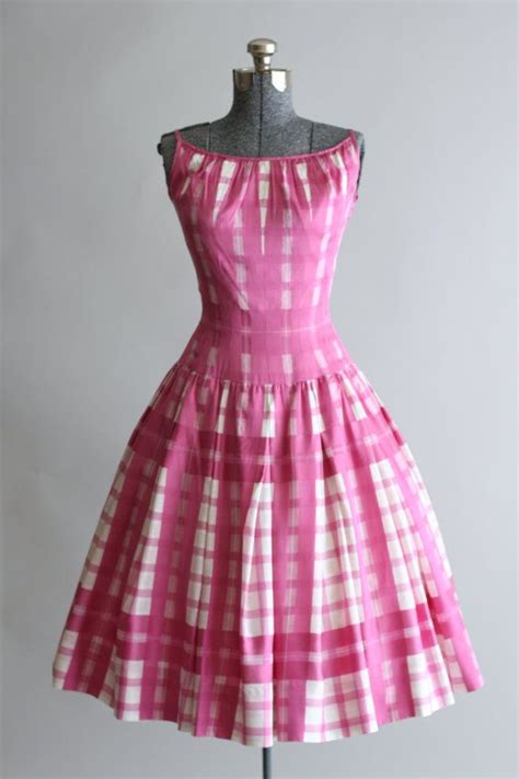 Vintage 1950s Dress 50s Cotton Dress Pat Premo Pink And Etsy