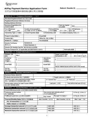 Fillable Online AliPay Payment Service Application Form Fax Email Print