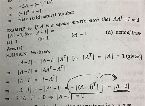 If A Is An 3 × 3 Non Singular Matrix Such That Aa T A Ta And B A