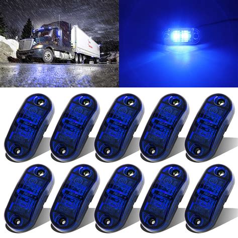 10x 12v 24v Blue Led Side Marker Clearance Lights Indicators Trailer Caravan Rv Ebay