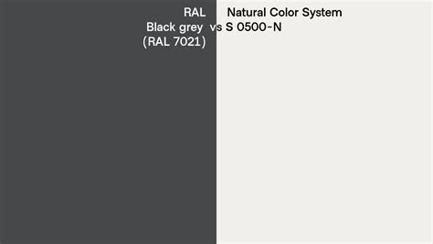 Ral Black Grey Ral Vs Natural Color System S N Side By Side