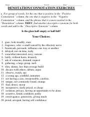 connotation  denotation exercisespdf  period date