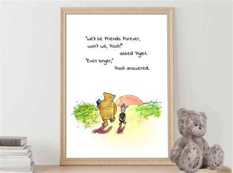 We Ll Be Friends Forever Won T We Pooh Winnie The Pooh Quote Classic Poster Multicolor