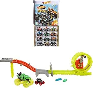 Amazon Hot Wheels Monster Trucks Track Set 14 Toy Trucks