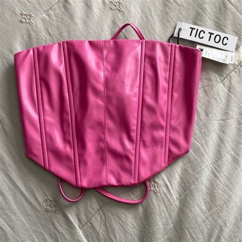 Tops Hot Pink Leather Corset Top Poshmark