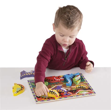 Melissa & Doug Dinosaur Wooden Chunky Jigsaw Puzzle (7 Pieces) - WordUnited