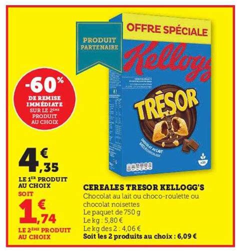 Offre Céréales Trésor Kellogg s chez Hyper U