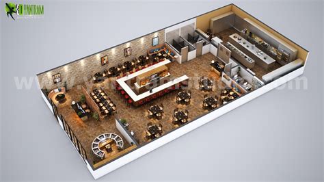 Artstation Fully Modern Bar 3d Floor Plan Design Ideas By Yantram