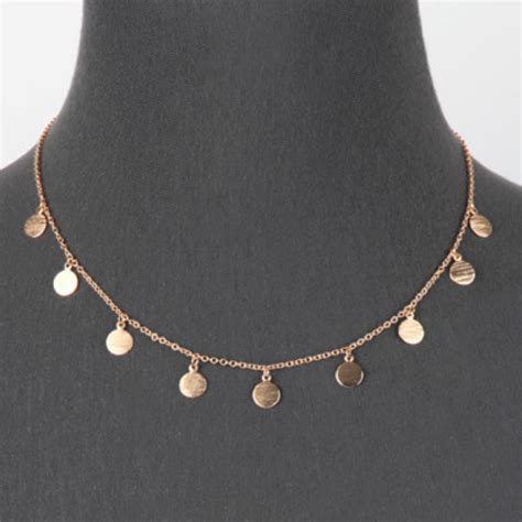 Gold Multi Disc Coin Charm Necklace Necklace Charm Necklace Disc Charm