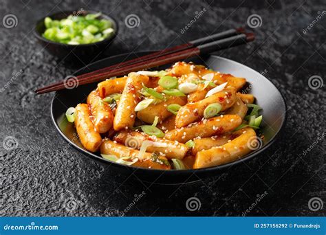 Tteokbokki Or Topokki Stir Fried Rice Cake Stick Popular Korean