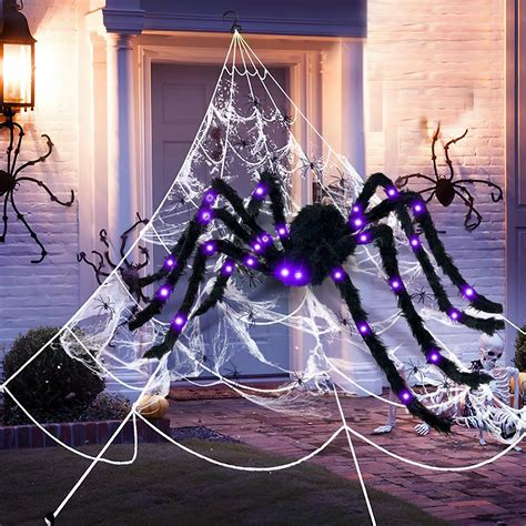 Amazon de Unomor Große Halloween Dekorationen mit 16 4ft Spinnennetz