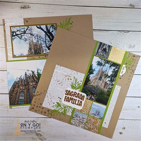 easy scrapbook layout  multiple     stamping