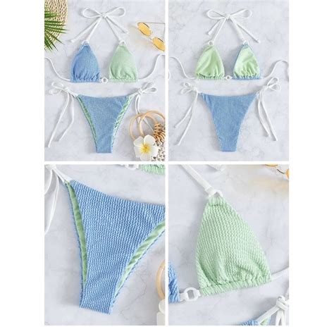 ทพชทโทนสฟาเขยวผาลอน vintage bikini ThaiPick