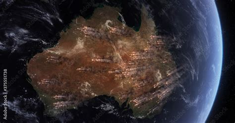 Bushfires in Australia. Satellite View Shows Many of Wildfires Burning ...