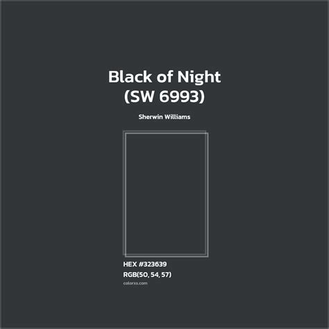 sherwin williams black  night sw  paint color codes similar