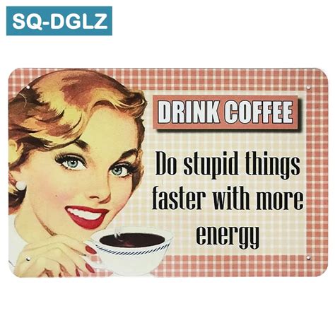 Sq Dglz Hot Pink Drink Coffee Metal Sign Vintage Metal Plates Cafe Pub