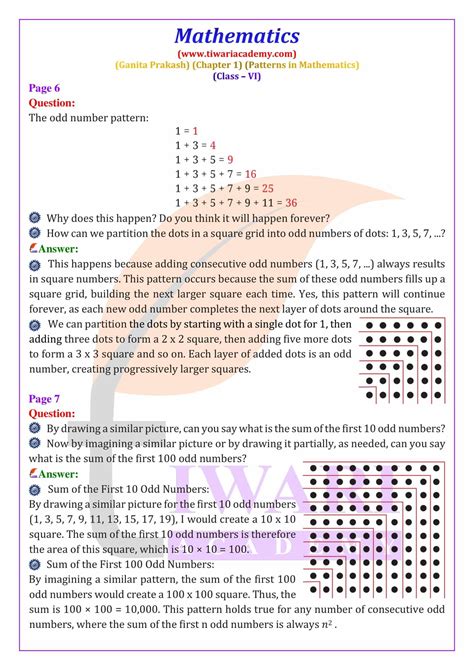 Class 6 Maths Ganita Prakash Chapter 1 Patterns In Mathematics