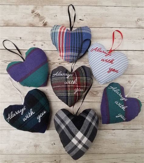 Memory Heart Ornament Made From A Loved Ones Clothes Who Has Etsy