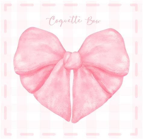 Premium Vector Cute Coquette Aesthetic Pink Bow In Vintage Heart