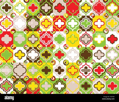 Moroccan Quatrefoil Seamless Pattern Mosaic Ogee Vector Stock Vector