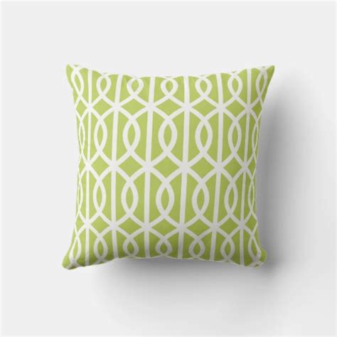 Lime Green Outdoor Pillows Twist Trellis Pattern Zazzle