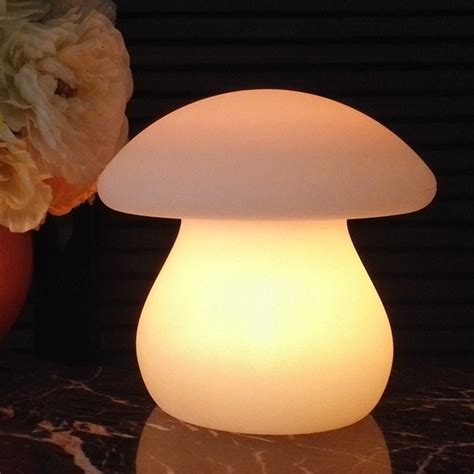 Mushroom Led Table Lamp Usb Rechargeable Remote Control Etsy