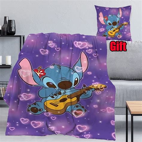 Movies Lilo And Stitch Bed Blanket With Pillowcases For Sofa Couch