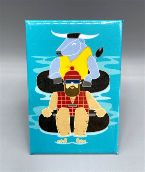 Paul Bunyan And Babe The Blue Oxtubing Magnet Etsy