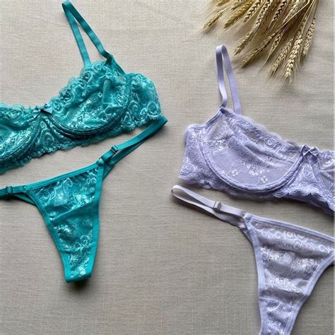 Conjunto Calcinha Fio Dental De Renda Sutiã De Renda Sem Bojo Aro Lingerie Shopee Brasil