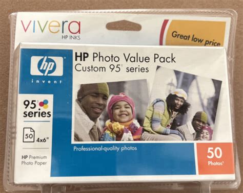 HP Photo Value Pack 95 Tri Color Custom Ink Cartridge 50 Sheets 4X6 Exp