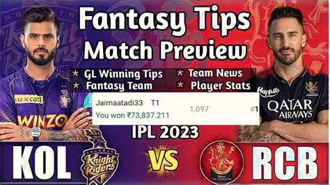 Kol Vs Rcb Dream11 Prediction Kol Vs Rcb Dream11 Kol Vs Rcb Dream11