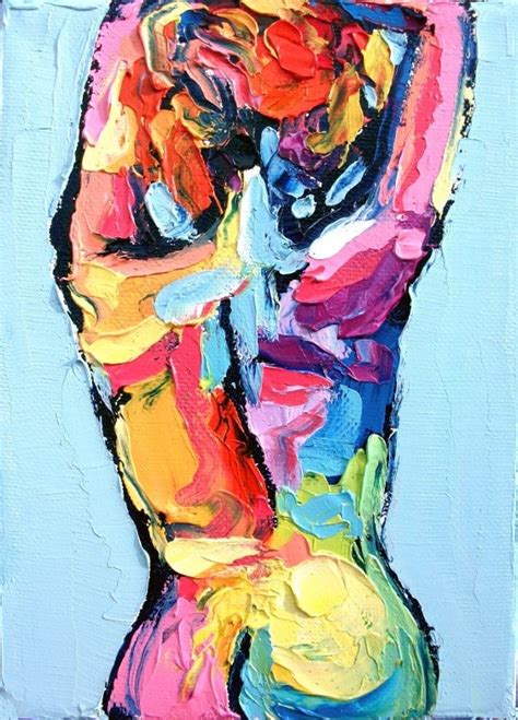 Abstract Nude Art Print Female Nude Colorful Nude Femme 46 9x12 Giclee