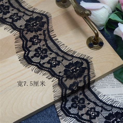 Color Flower Embroidered Lace Fabric Eyelashes Trim Diy Sewing Handmade Garment Lingerie
