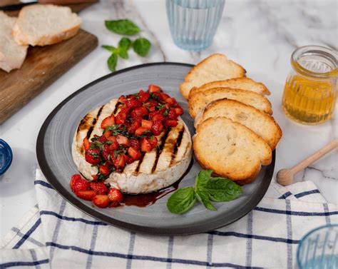 Grilled Brie With Balsamic Strawberries Recipe Sidechef