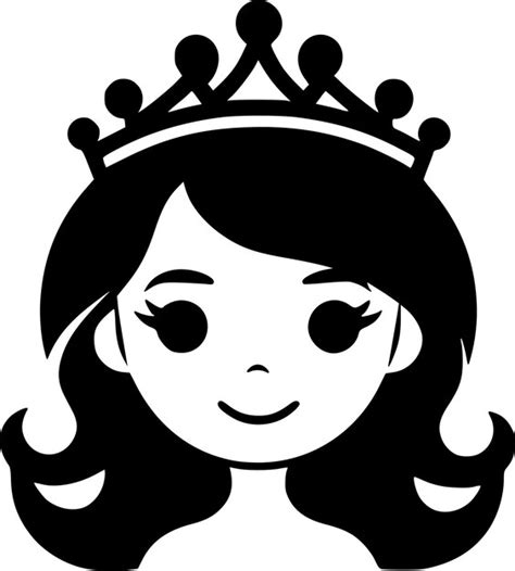 Premium Vector Princess Black And White Vector Illustration