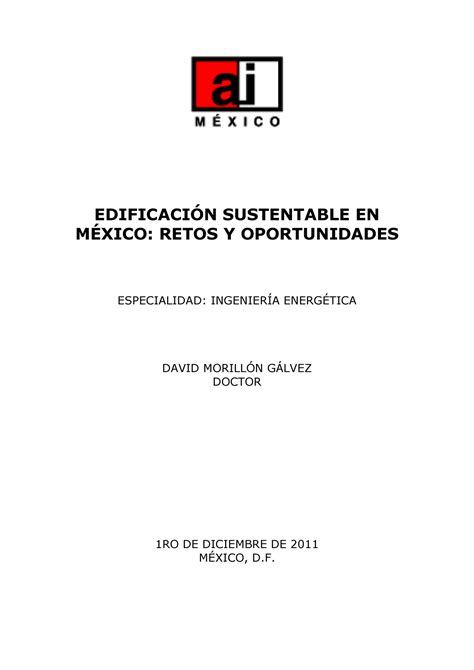 Edificaciones Sustentables En Mexico EDIFICACIN SUSTENTABLE EN M