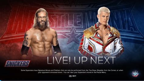 WWE 2K24 Edge Vs Cody Rhodes Wrestlemania 32 Match 2K24 YouTube