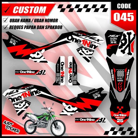 Jual DECAL KAWASAKI KLX BF PAPAN CRF BOLEH REQUES NAMA NOMOR AJR RA