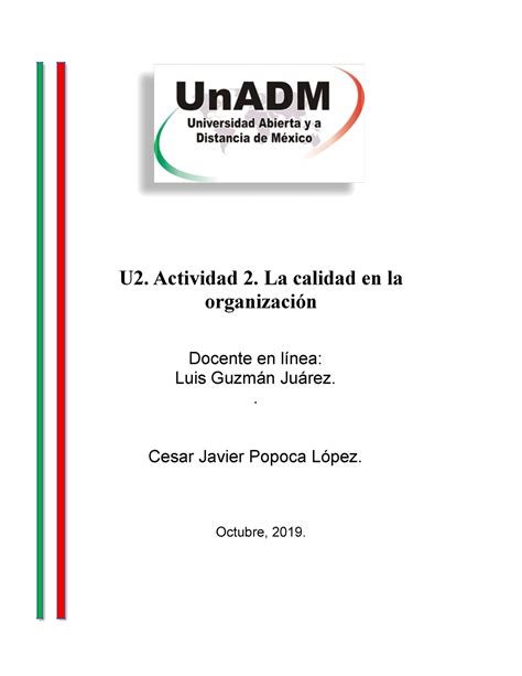 ICAG U1 A2 CJPL EVIDENCI D E APENDISAJE U2 Actividad 2 La Calidad