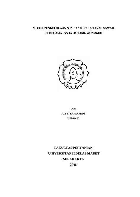 Pdf Fakultas Pertanian Universitas Sebelas Maret