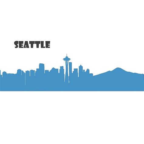 ‘Seattle silhouette skyline’ by artshop77 | Silhouette art, Cityscape ...